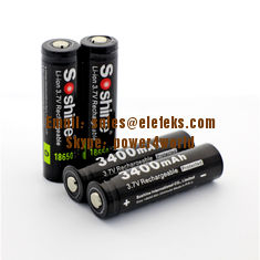 China Soshine 3.7V Li-ion 18650 Protected Battery: 3400mAh with button top supplier