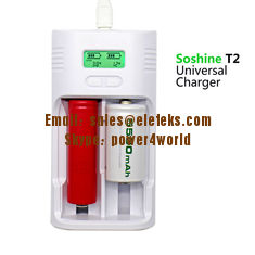 China Soshine T2 LCD charger for Li-ion Ni-MH LiFePO4 26650 18650 14500 16340 C AA AAA batteries supplier