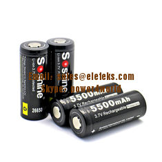 China Soshine 3.7V rechargeable Li-ion 26650 5500mAh Protected Battery with button top supplier
