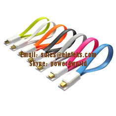China Magnetic Flat Micro USB Male to USB 2.0 Male Data Sync / Charging Cable 20cm supplier