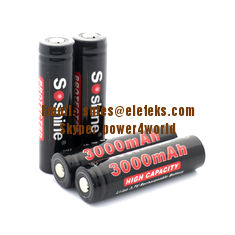 China high capacity 3000mAh Soshine 3.7V Li-ion 18650 Protected Battery, best for flashlight supplier