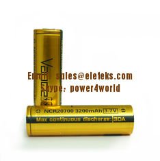China Vapcell NCR20700 3200mAh 30A 3.7V rechargeable battery high capacity high drain rechargeable 20700 battery wholesale supplier