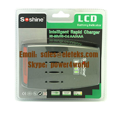 Soshine C3 LCD Quick Charger for 4pcs NiMh / NiCd AA AAA Batteries