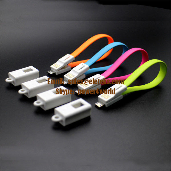 Key chain Micro USB Male to USB 2.0 Male Data Sync/Charging Cable 20cm for android phones