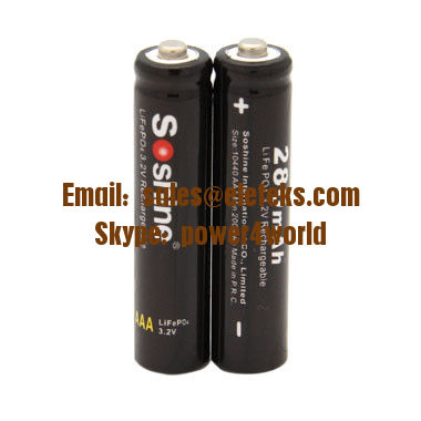 Soshine AAA /10440 LiFePO4 Battery: 280mAh 3.2V