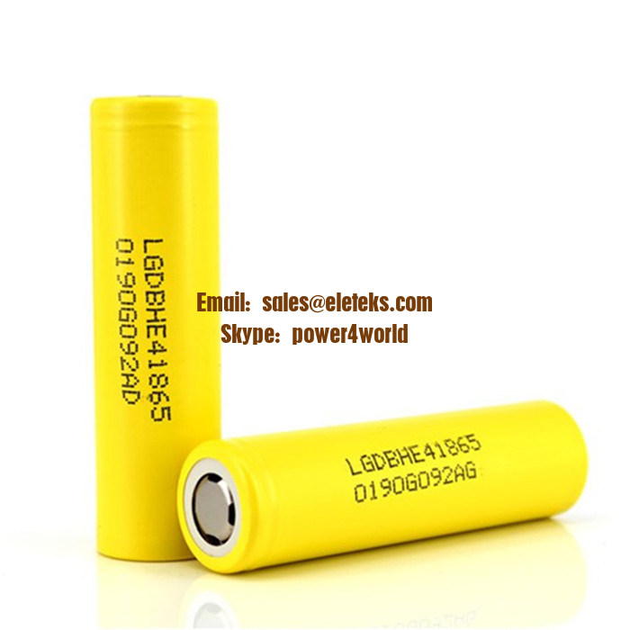 LG HE4 18650 2500mAh rechargeable lithium-ion high drain battery LG HE4 ...