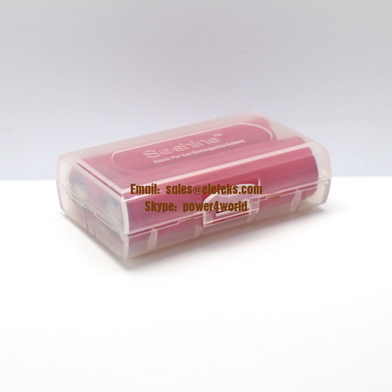 Clear color 2*18650 battery holder plastic case/18650 battery plastic battery case for 2pcs 18650 batteries