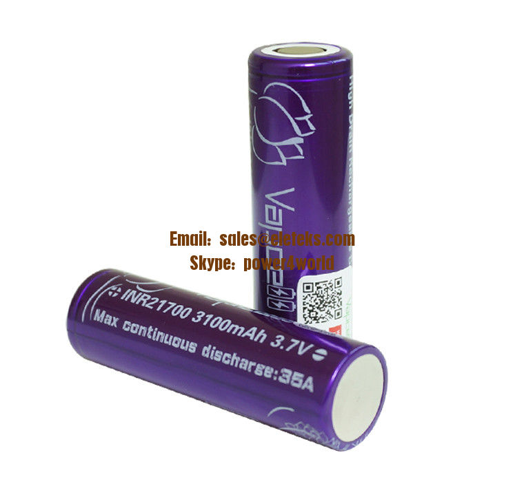 Vapcell INR21700 3100mAh 35A 3.7V High Drain Li-ion rechargeable wholesale battery for power tools, ebikes